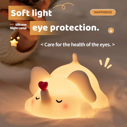 LED Night Light Silicone Rabbit Touch Sensor Lamp Cute Animal Light Bedroom Decor Gift for Kid Baby Child Table Lamp Home Decor
